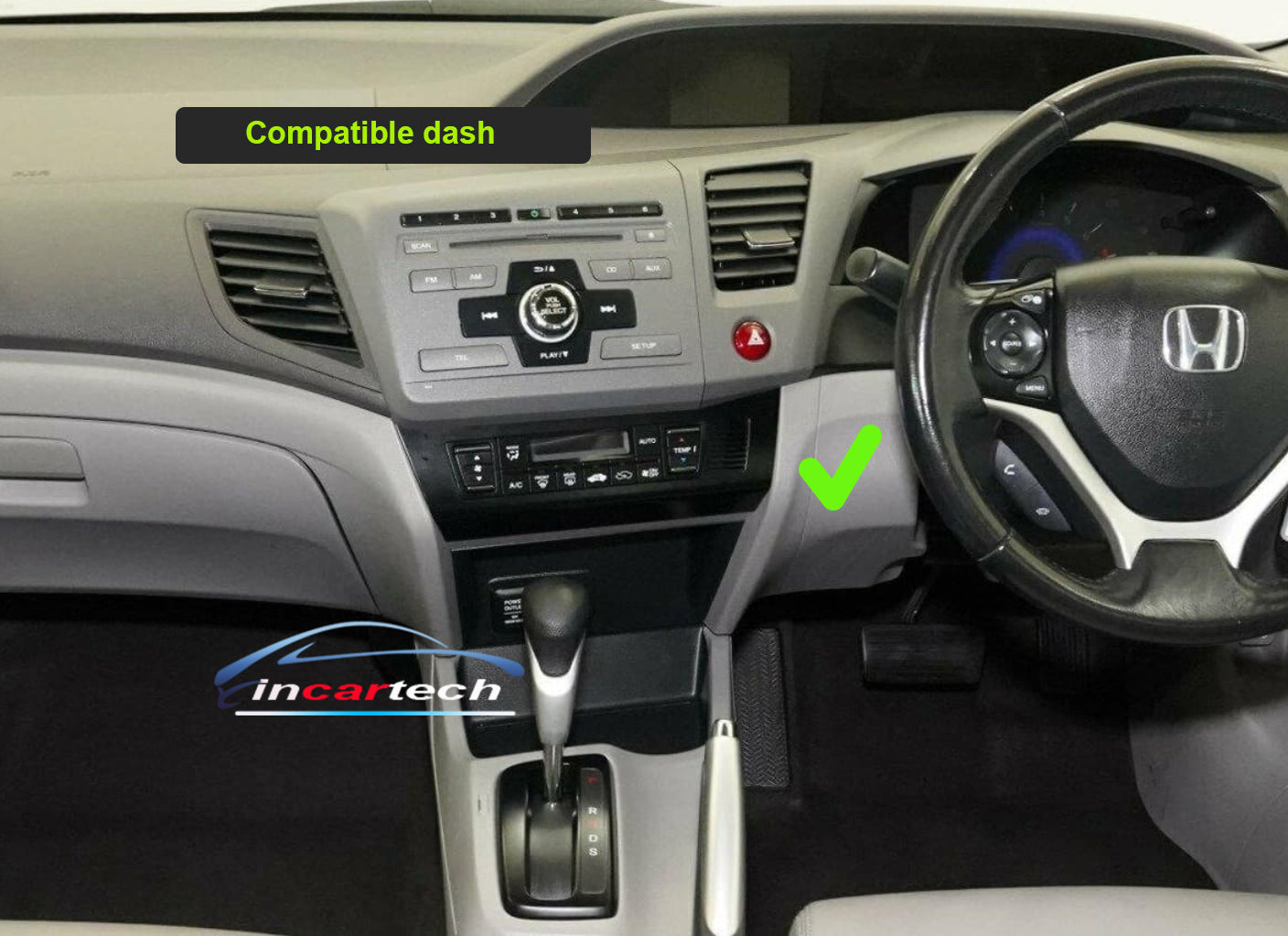 Honda Civic 2012-2016 sedan stereo facia 9 inch android Double din 2 din fascia frame surround