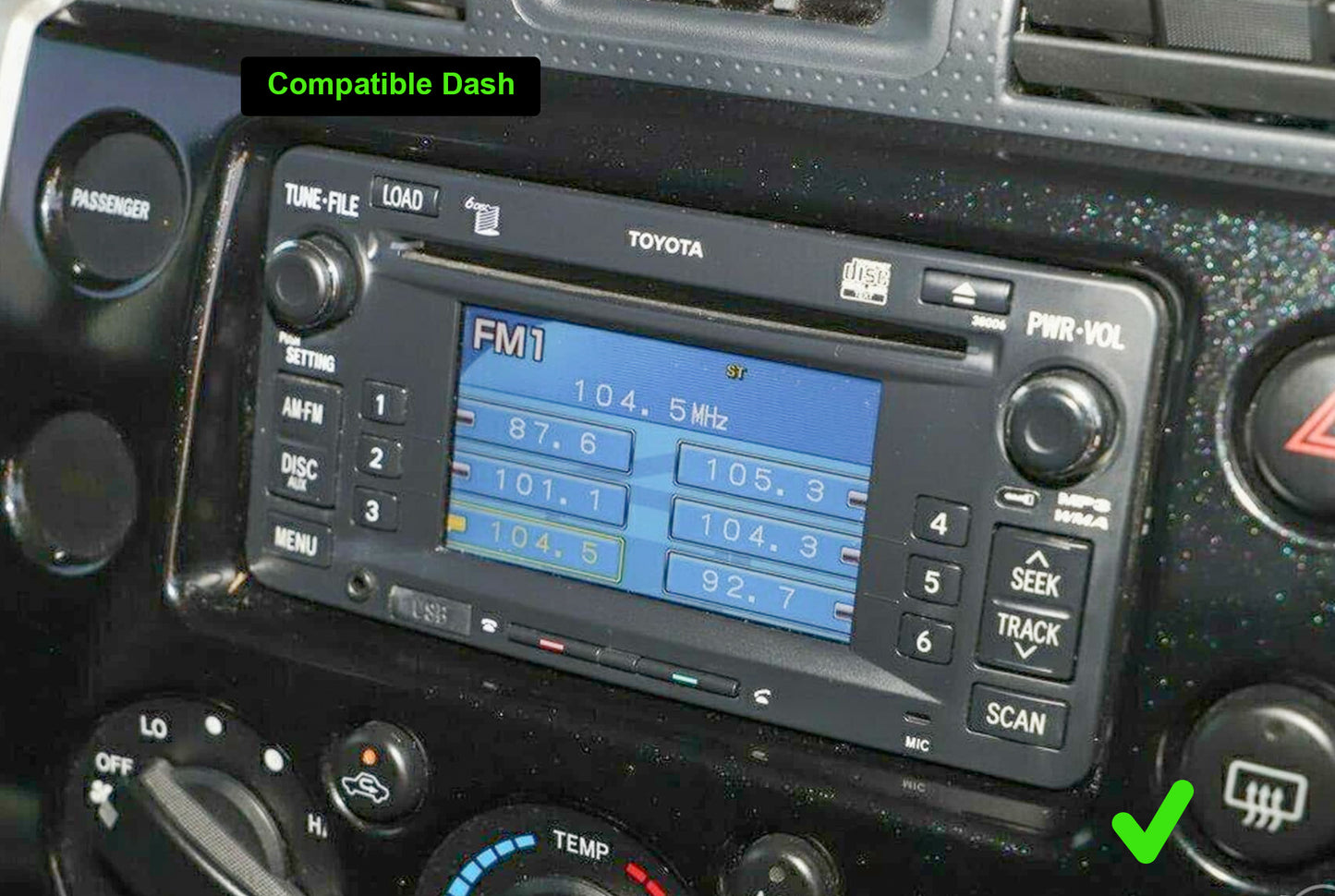 Toyota FJ Cruiser 2007-2015 GPS Bluetooth USB Wireless Apple Carplay Stereo GPS Android