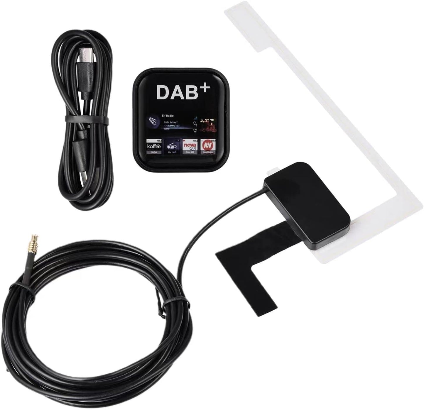 Car Radio Window Antenna Active DAB Digital Audio Broadcasting Car Window Roof Windshield Antenna Suitable for Android Navigation System Versions 4.1~11.0, DAB USB Dongle, DAB Radio Receiver, DAB USB Dongle, DAB Adapter, In-Car DAB+ Radio Adaptor/Tuner