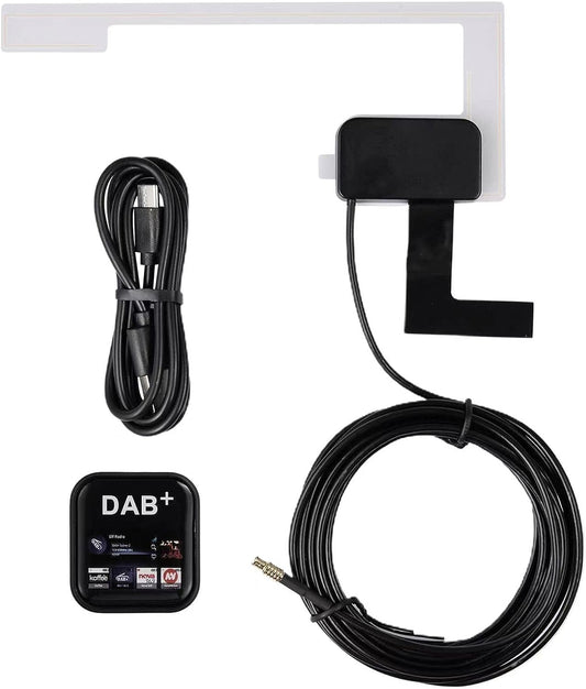 Car Radio Window Antenna Active DAB Digital Audio Broadcasting Car Window Roof Windshield Antenna Suitable for Android Navigation System Versions 4.1~11.0, DAB USB Dongle, DAB Radio Receiver, DAB USB Dongle, DAB Adapter, In-Car DAB+ Radio Adaptor/Tuner