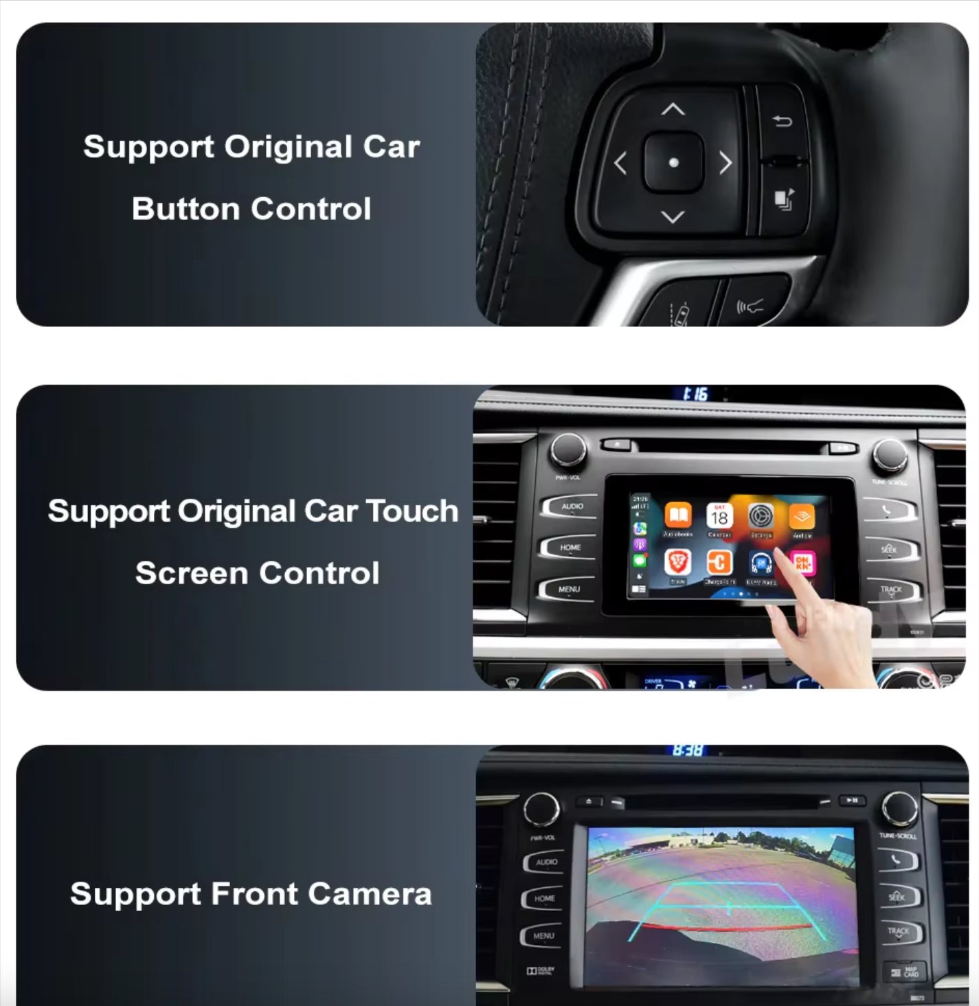 Apple CarPlay for 2014-2021 Toyota Kluger Grande | Wireless & Wired | CarPlay & Android Auto Upgrade Module / Adapter