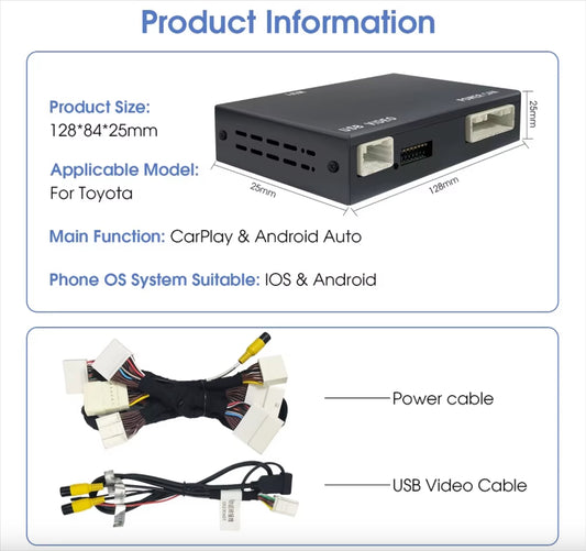 Apple CarPlay for 2014-2021 Toyota Yaris 2019+ Wireless & Wired CarPlay & Android Auto Upgrade Module / Adapter