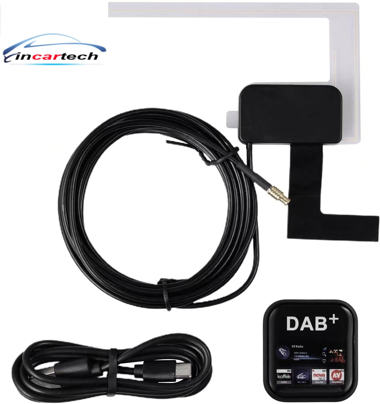 DAB DAB+ Radio Receiver Antenna, Car Digital Radio Receiver Car Radio  Aerial with MCX Male Port