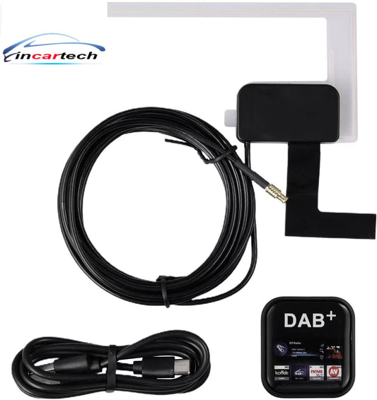 Car Radio Window Antenna Active DAB Digital Audio Broadcasting Car Window Roof Windshield Antenna Suitable for Android Navigation System Versions 4.1~11.0, DAB USB Dongle, DAB Radio Receiver,  DAB USB Dongle, DAB Adapter, In-Car DAB+ Radio Adaptor/Tuner