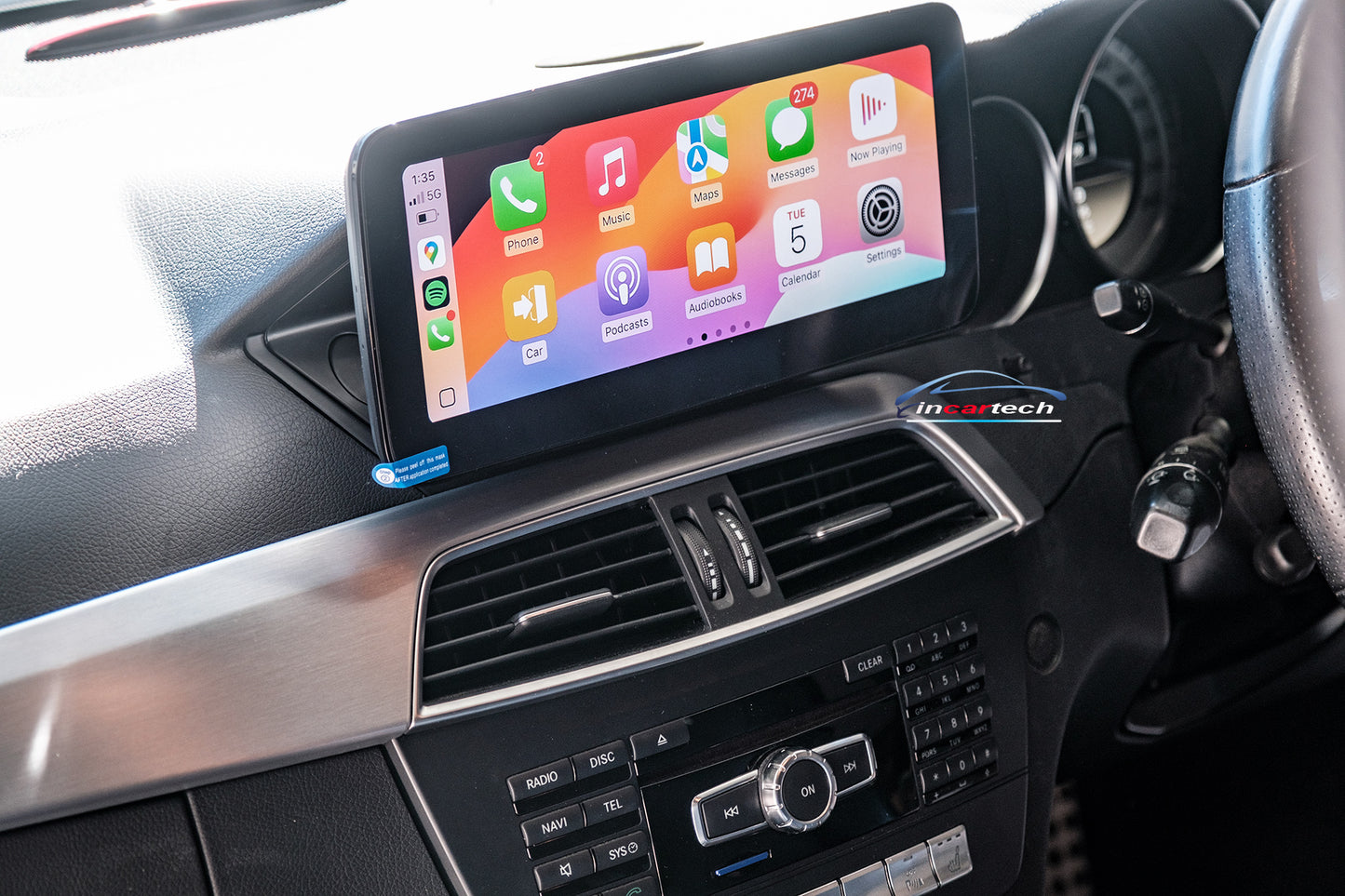 Mercedes Benz C-Class 2012-2014 W204 Touchscreen upgrade stereo wireless Carplay Android auto