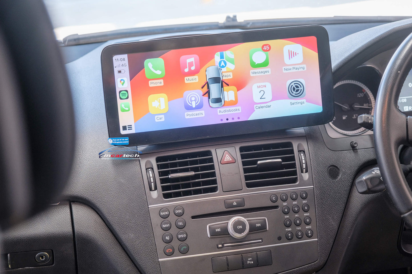 Mercedes Benz C-Class W204 07-12 Touchscreen upgrade stereo wireless Carplay android auto