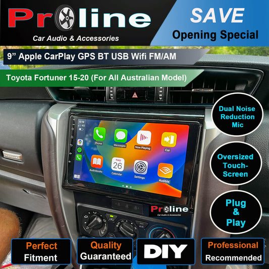 Toyota Fortuner 2015-2024 GPS Wireless Apple Carplay Android Auto Stereo headunit