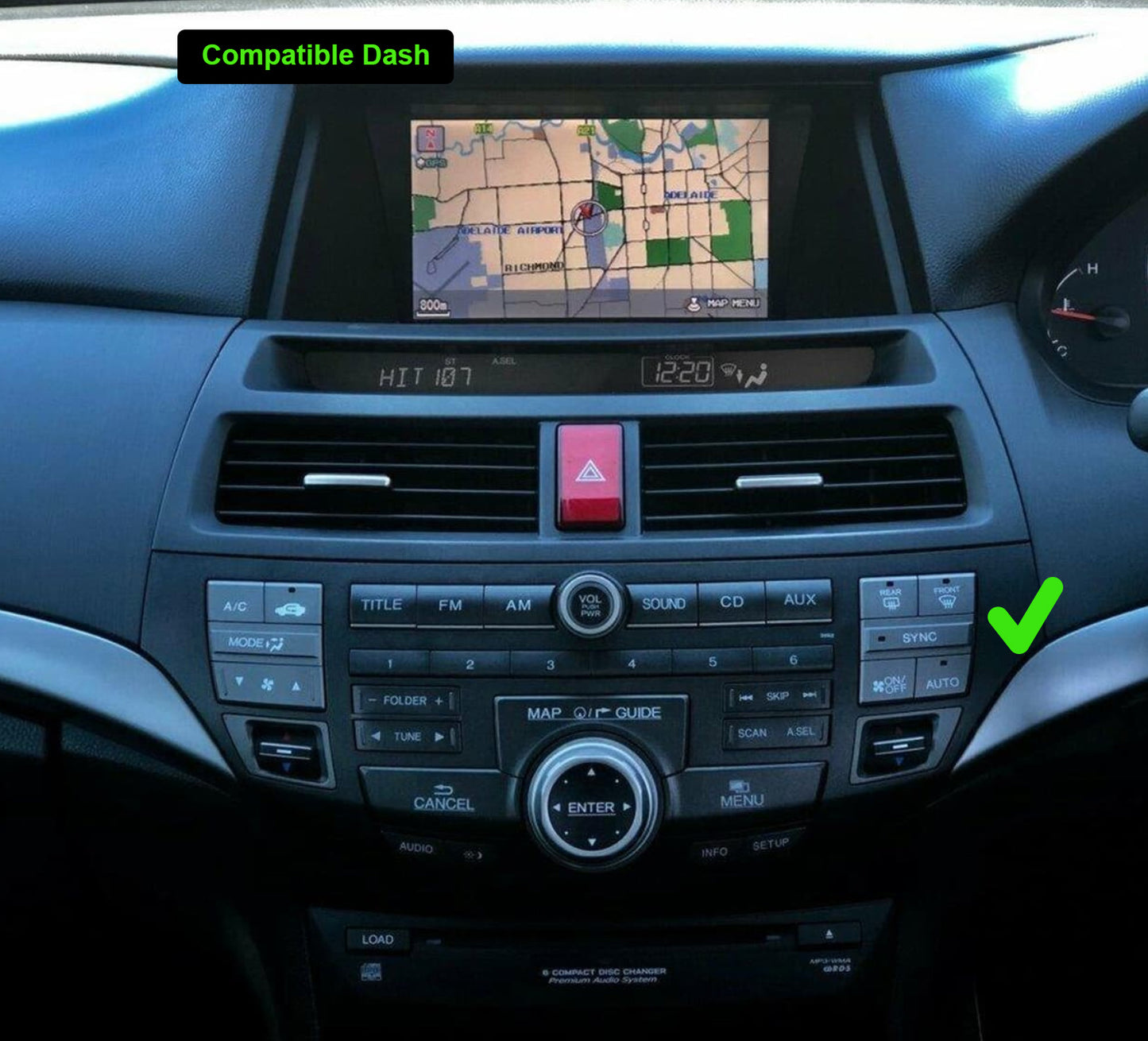 Honda Accord Luxury 2008-2012 12.3“ Touchscreen GPS wireless CarPlay Android Auto HeadUnit