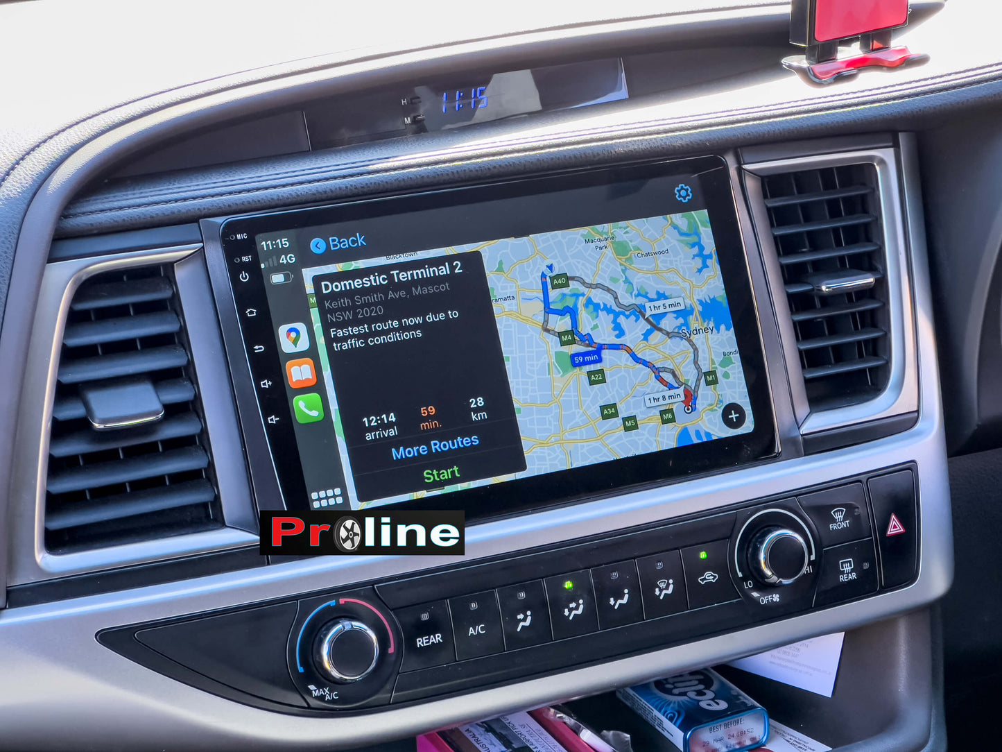Toyota Kluger 2015-2021 GPS Bluetooth Wireless Apple CarPlay android auto 10" Touchscreen