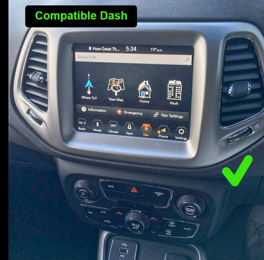 Jeep Compass 2016-2019 stereo facia 10 inch android Double din 2 din fascia frame surround, Jeep Compass 2016-2019 10.4" Tesla Style Wireless Apple CarPlay Android Auto Radio upgrade
