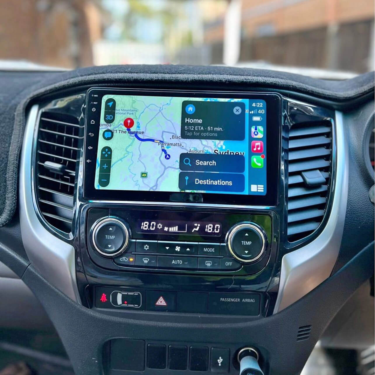 Mitsubishi Triton 2014-2025 9" GPS Stereo Wireless Apple CarPlay Android Auto Auto Aircon
