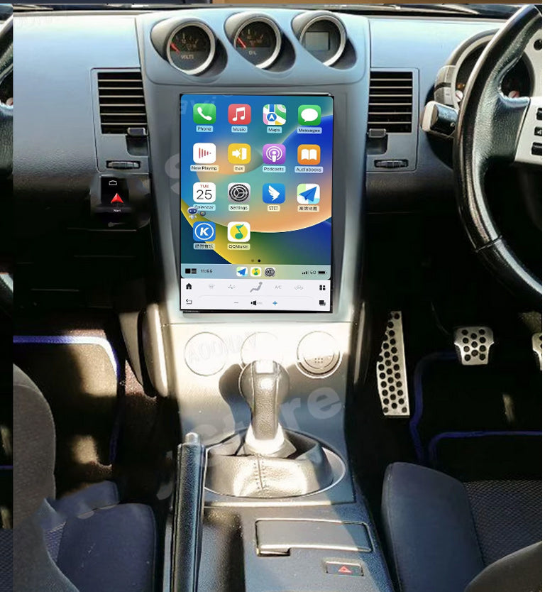 Nissan 350z 03-09 (Z33) 12.1" Tesla Style GPS Infotainment Wireless CarPlay Android Auto Stereo Support BOSE