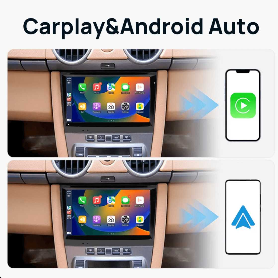 Porsche 911 04-08 (997) 9" Touchscreen upgrade Stereo Wireless CarPlay Android Auto