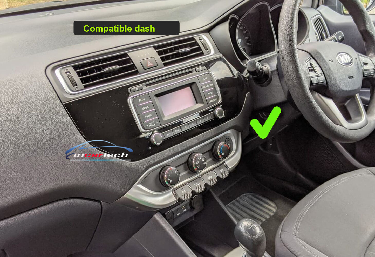 Kia Rio 2015-2016 UB stereo facia 9 inch android Double din 2 din fascia frame surround