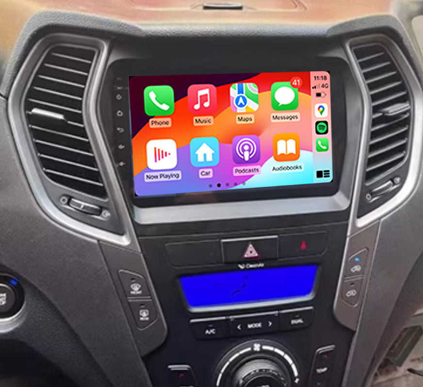 Hyundai Santa Fe 2013-2018 GPS BT wireless Apple CarPlay Android Auto Stereo 9"
