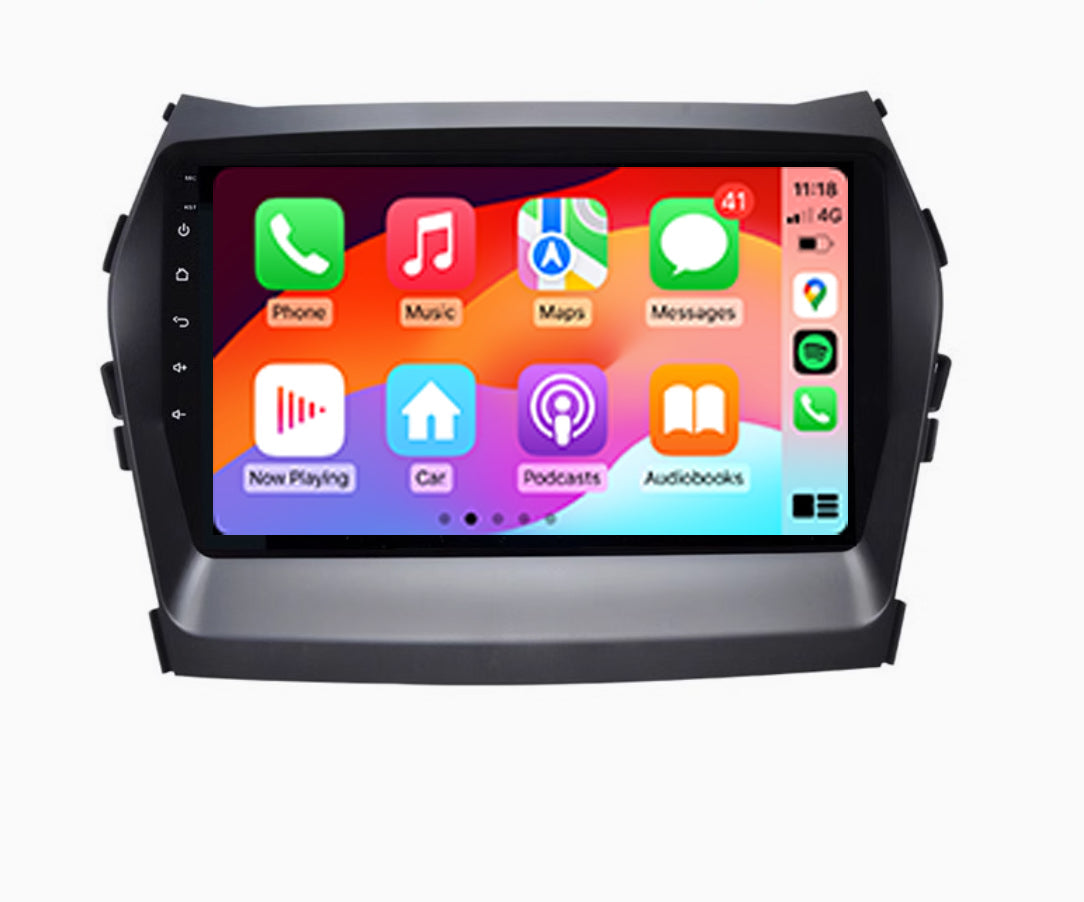 Hyundai Santa Fe 2013-2018 GPS BT wireless Apple CarPlay Android Auto Stereo 9"