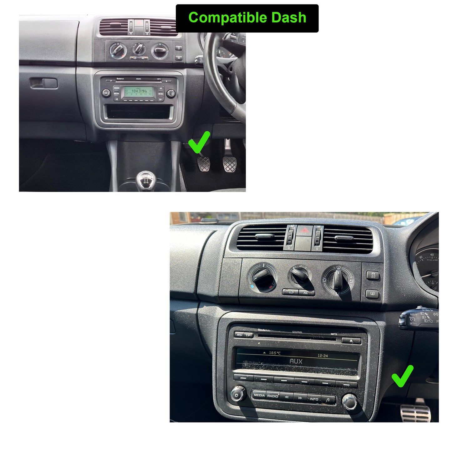 Skoda Fabia 11-15 9" GPS Infotainment Wireless CarPlay Android Auto
