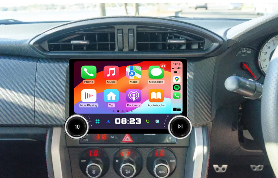 Toyota 86 2012-2022 10.1" Touchscreen stereo GPS upgrade accessories Wireless Apple CarPlay Android Auto Double Knob Control