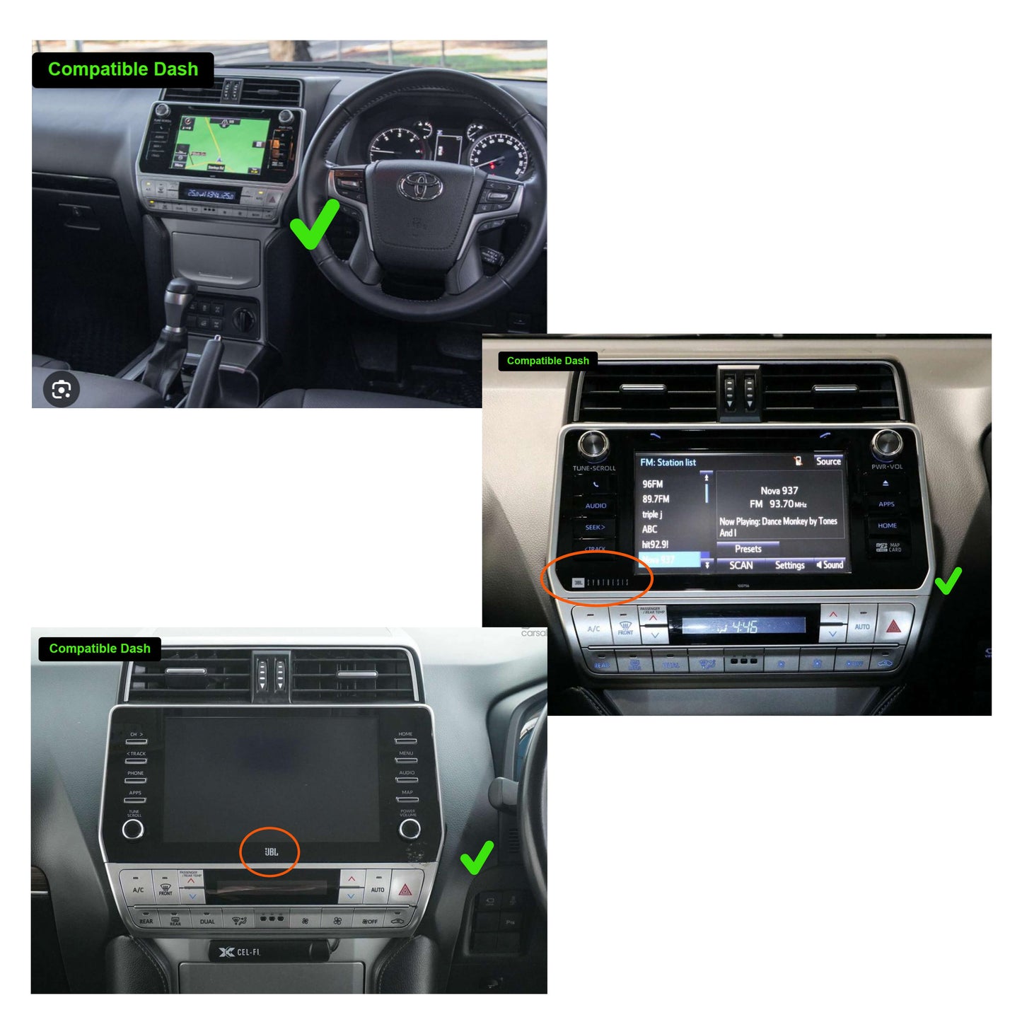 Toyota Prado 150 14-18 15.6" Tesla style Screen GPS Wireless CarPlay Android Auto Stereo