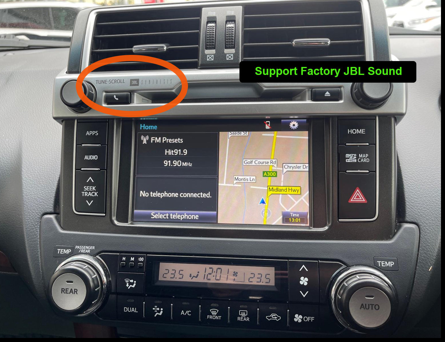 Toyota Prado 150 2014-2018 12.3" Wide screen GPS Wireless Apple CarPlay Android Auto Stereo