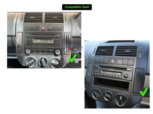 Volkswagen VW Polo 06-10 9" GPS Infotainment Wireless CarPlay Android Auto Stereo, Volkswagen VW Polo 06-10 stereo facia 9 inch android Double din 2 din fascia frame surround