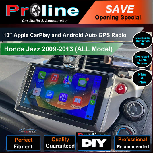 Honda Jazz 2009-2013 10" GPS Apple CarPlay Android Auto Navigation HeadUnit screen