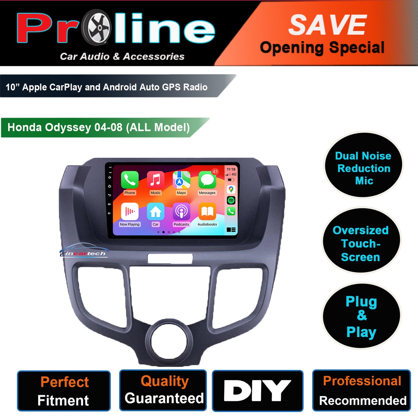 Honda Odyssey 2004-2008 Wireless apple Carplay Android Auto GPS Radio Stereo satnav