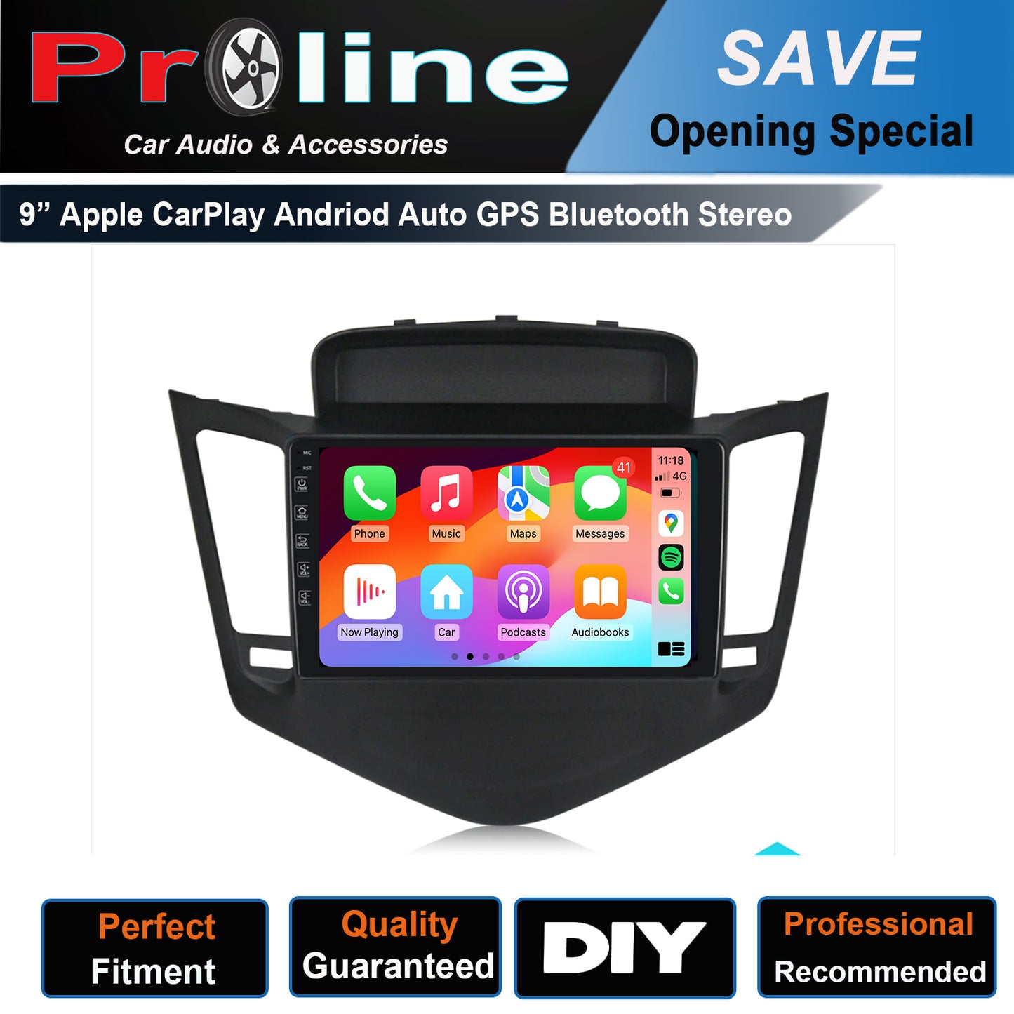 Holden Cruze 2009-2016 GPS 9" touchscreen Wireless carplay Android auto stereo