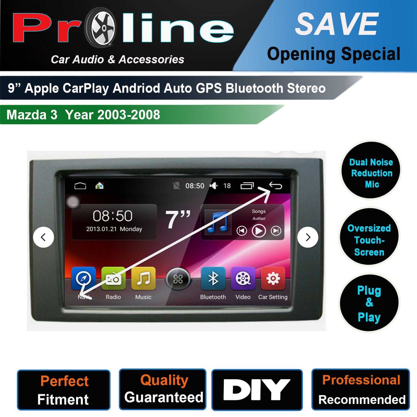 Iveco Daily 07-13 7 inch GPS Wireless Apple Carplay Stereo GPS SatNav android auto reverse camera