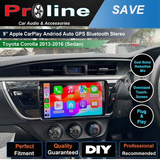 10" Toyota Corolla sedan 13-16  Bluetooth wireless Android Auto GPS Satnav Stereo wireless Apple CarPlay