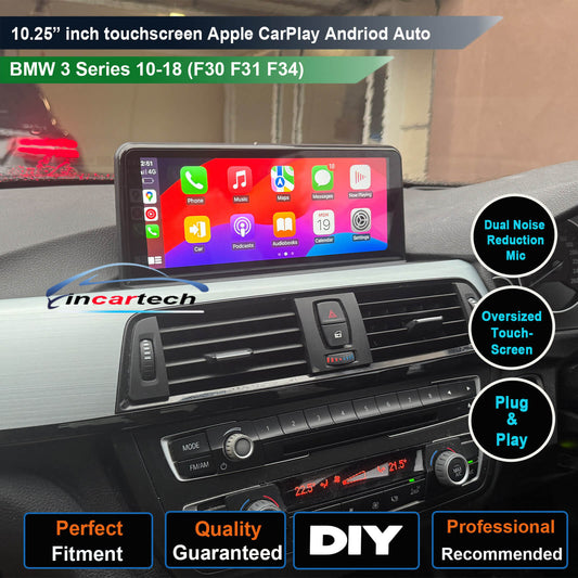 10.25 inch touchscreen BMW 3 Series/M3 2010-2017 (F30 F31 F34) aftermarket screen upgrade Car stereo wireless Carplay and wireless android auto