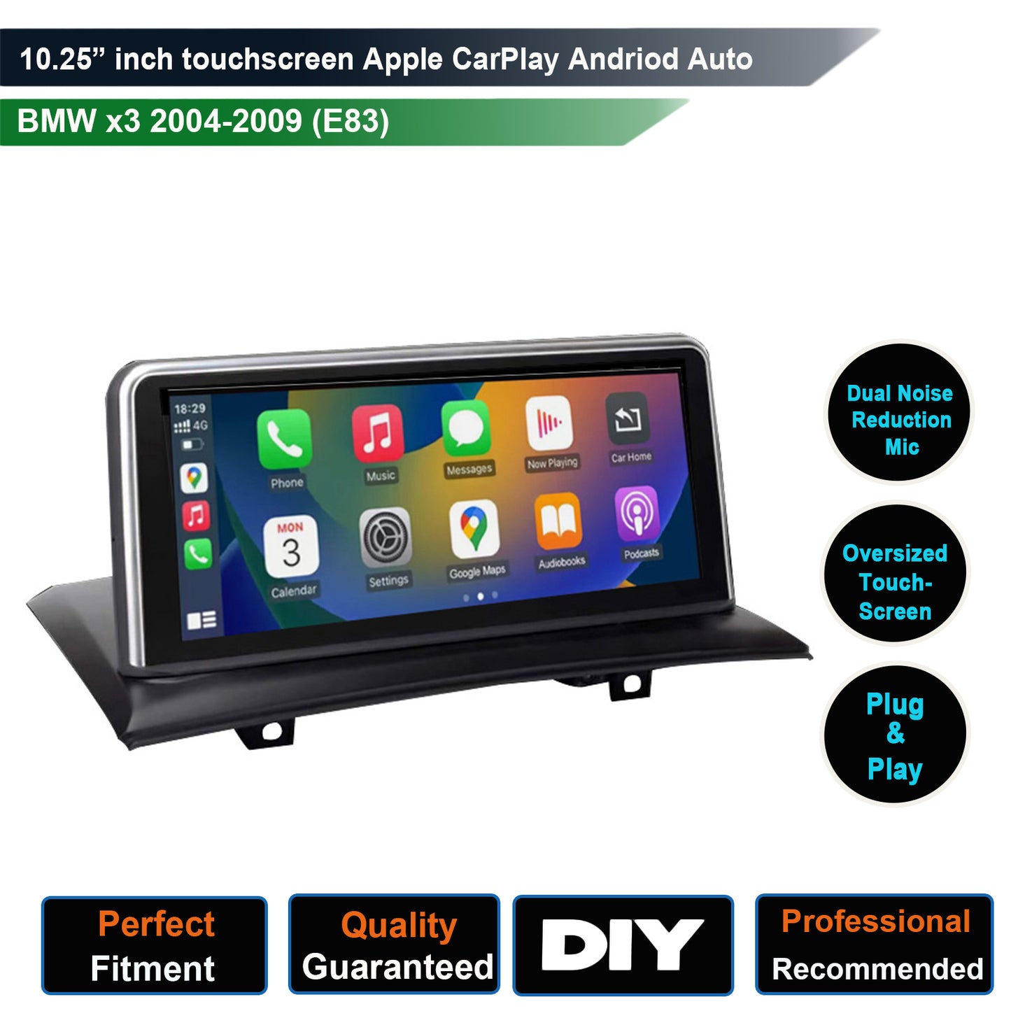 BMW x3 2004-2009(E83) 10.25 inch touchscreen aftermarket stereo upgrade wireless Carplay and wireless android auto