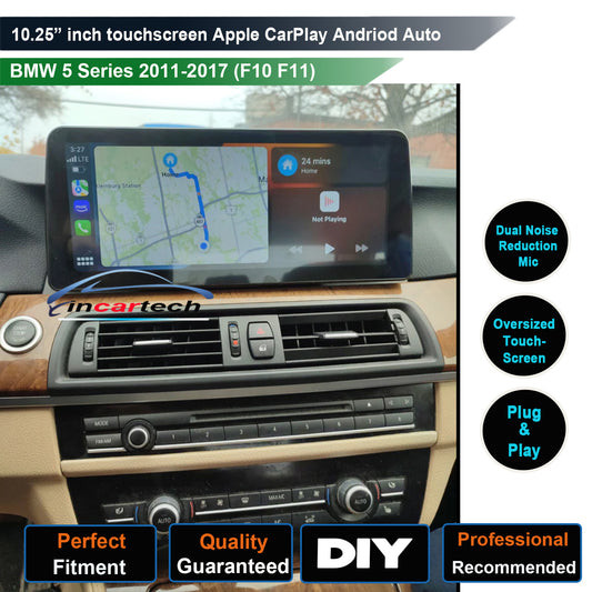 12.3 inch touchscreen BMW 5 Series 11-17 (F10 F11) aftermarket screen upgrade Car stereo wireless Carplay and wireless android auto