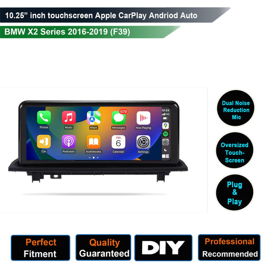10.25 inch touchscreen BMW x2 2015-2019 (F39) aftermarket screen upgrade Car stereo wireless Carplay and wireless android auto incartech australia