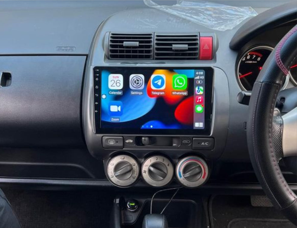 Honda Jazz 2005-2008 9" GPS Apple CarPlay Android Auto Navigation HeadUnit screen