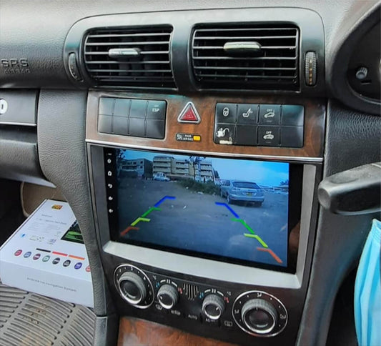 Mercedes Benz C-Class W203 9 inch touchscreen aftermarket screen upgrade Car stereo wireless Carplay and wireless android auto 2004-2006