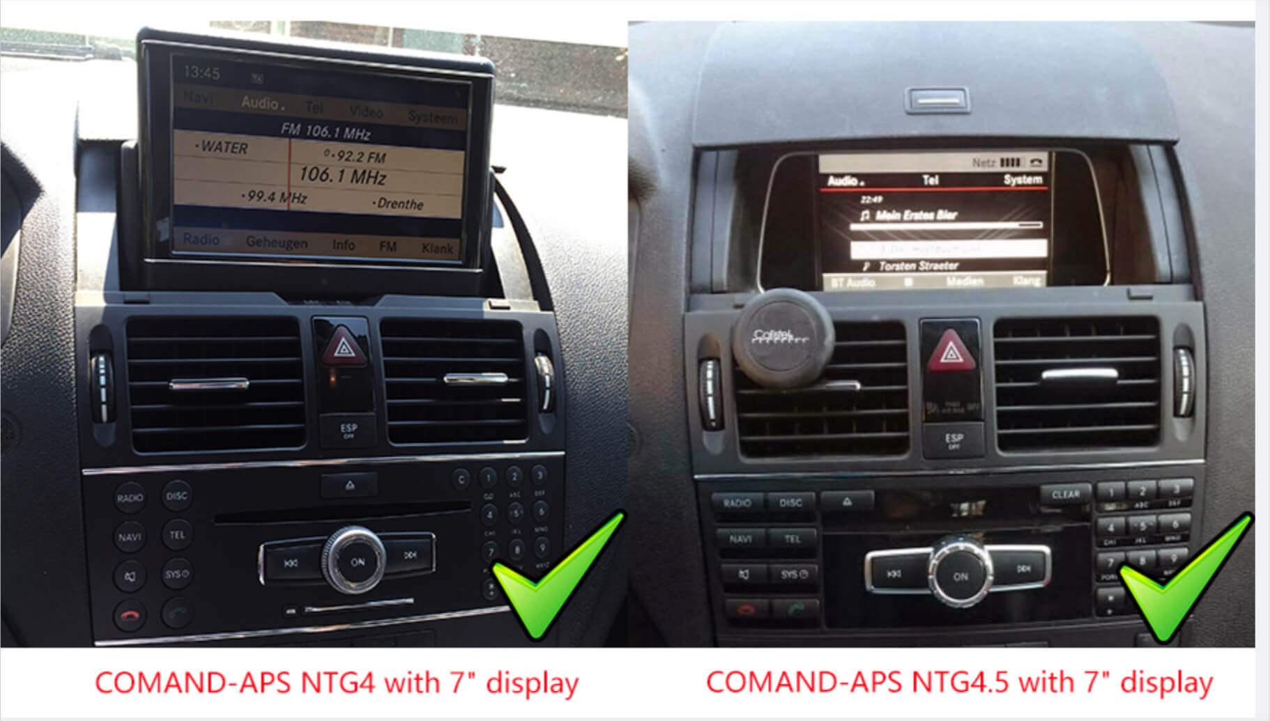 Mercedes Benz C-Class W204 2007-2012 10.25 inch touchscreen aftermarket screen upgrade Car stereo wireless Carplay and wireless android auto