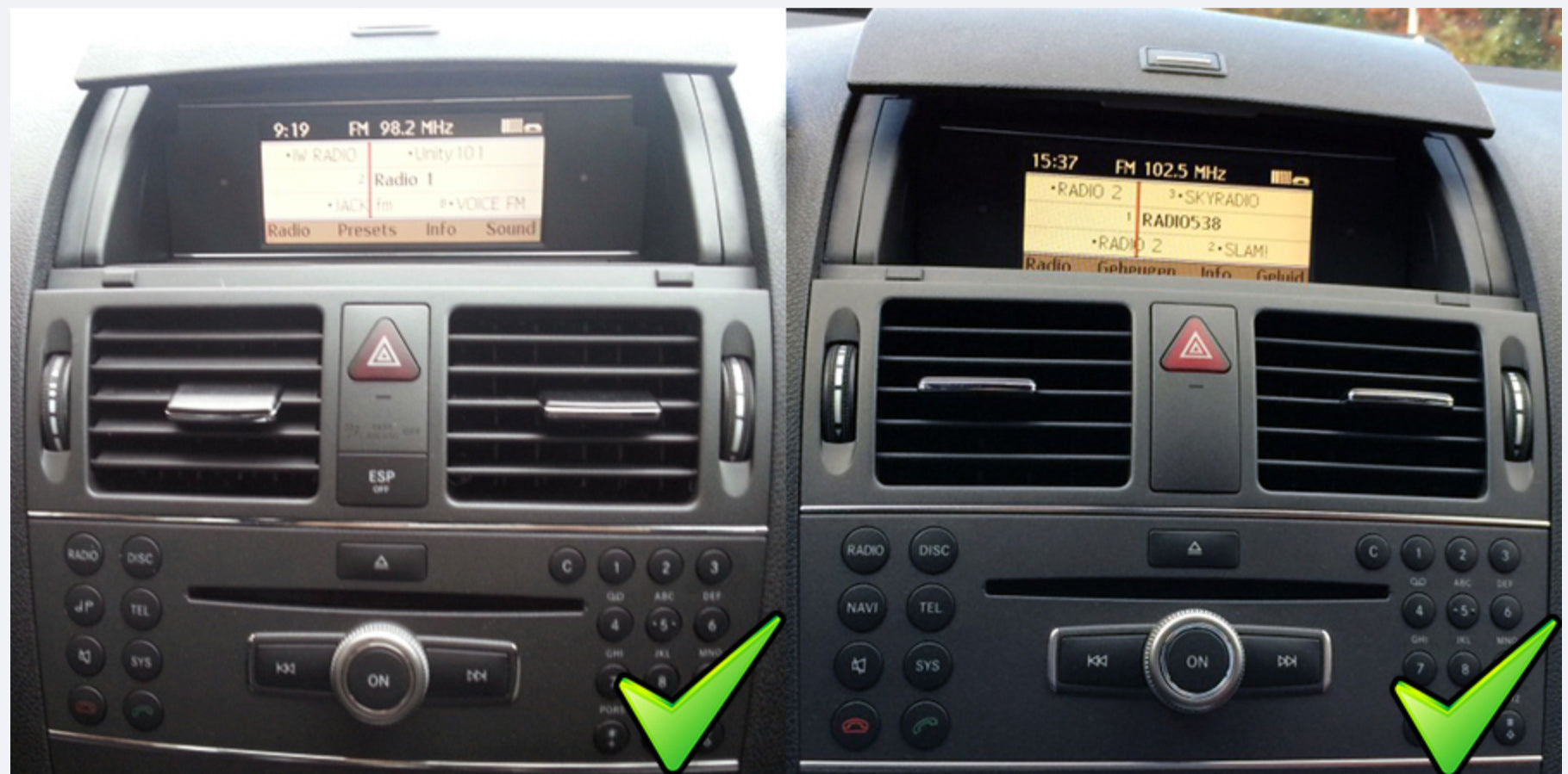 Mercedes Benz C-Class W204 2007-2012 10.25 inch touchscreen aftermarket screen upgrade Car stereo wireless Carplay and wireless android auto