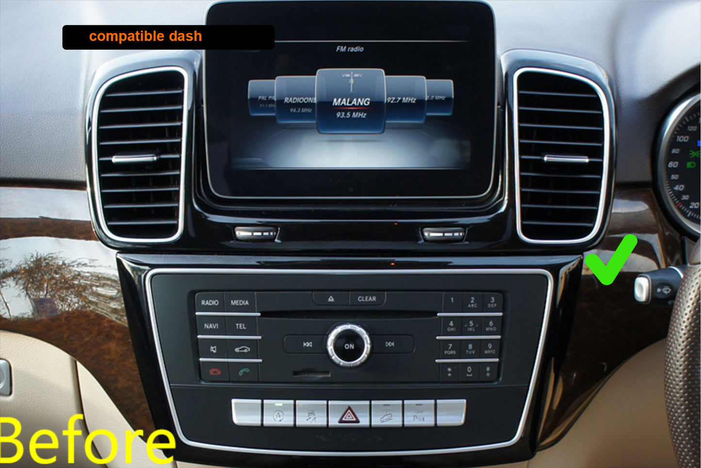 Mercedes Benz GLE-Class (W166) 12.3 inch touchscreen aftermarket screen upgrade Car stereo wireless Carplay and wireless android auto 2015-2019