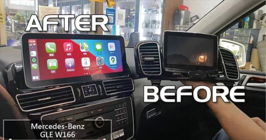 Mercedes Benz GLE-Class (W166) 12.3 inch touchscreen aftermarket screen upgrade Car stereo wireless Carplay and wireless android auto 2015-2019