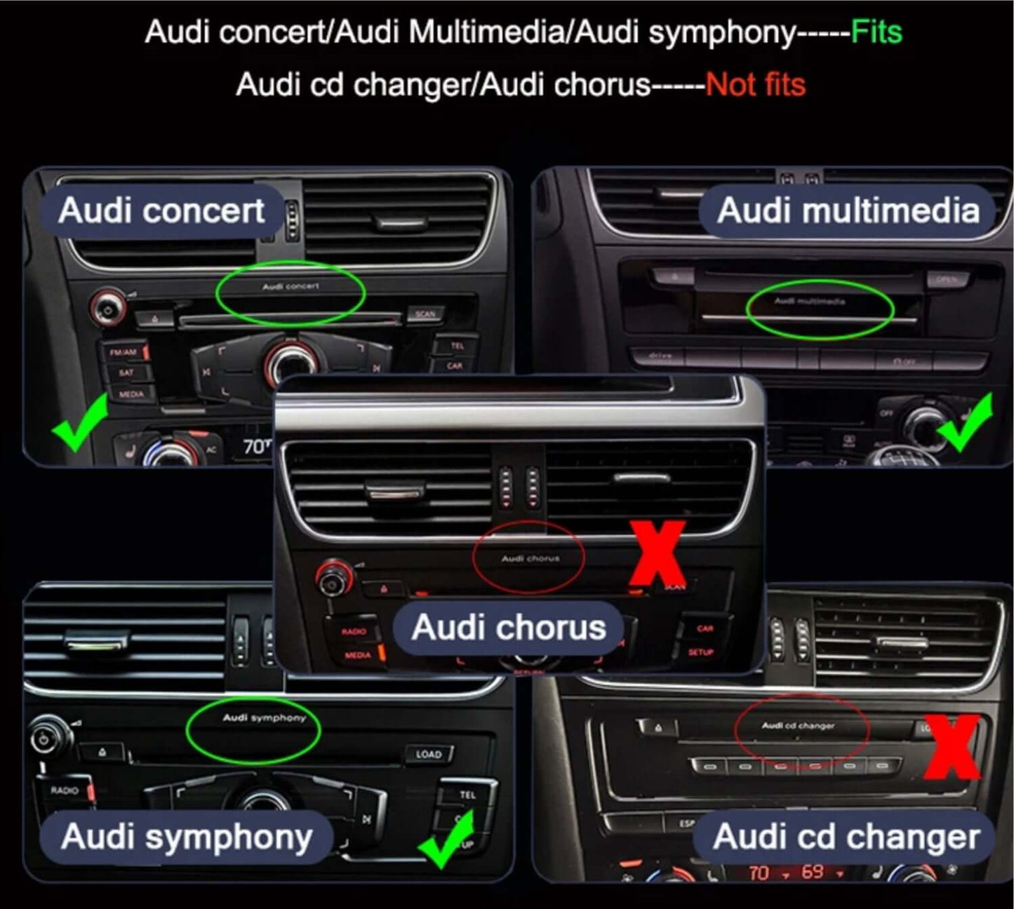 Audi A4 2008-2016 10.25 inch touchscreen aftermarket screen upgrade Car stereo wireless Carplay and wireless android auto