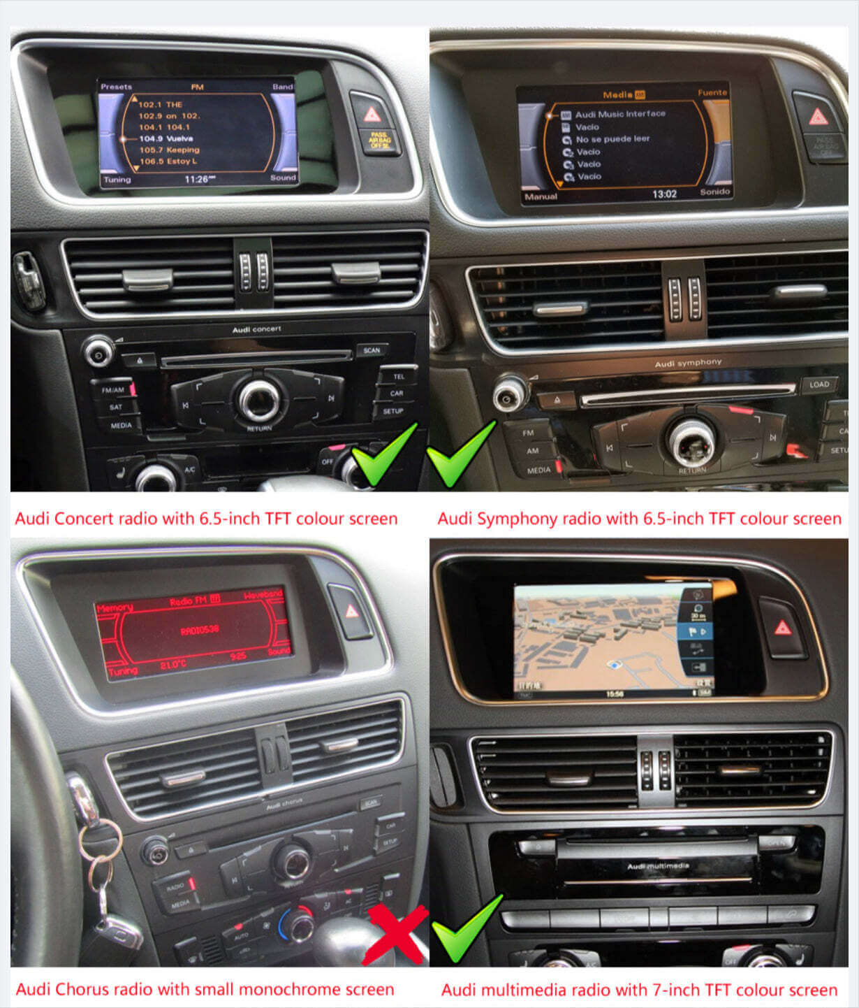 Audi Q5 type 8R 10.25 inch touchscreen aftermarket upgrade Car stereo wireless Carplay and wireless android auto 2008-2017