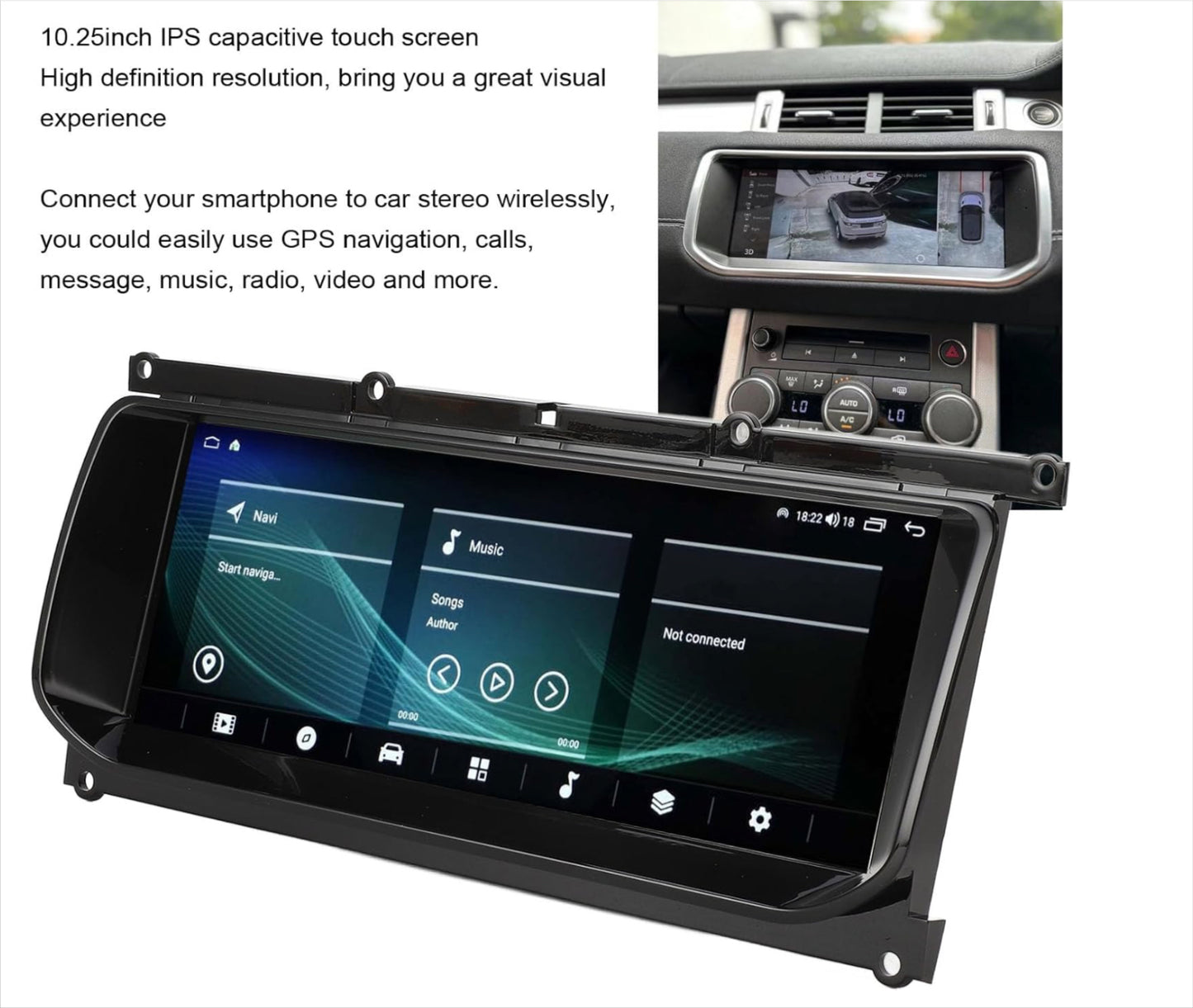 Land Rover Range Rover Evoque 2011-2018 L538 10.25 inch touchscreen aftermarket upgrade Car stereo wireless Carplay and wireless android auto