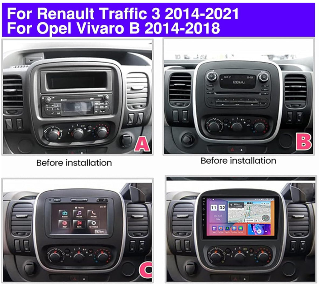 RENAULT TRAFIC 09-22 Wireless Apple Carplay Android Auto GPS Bluetooth Stereo Radio