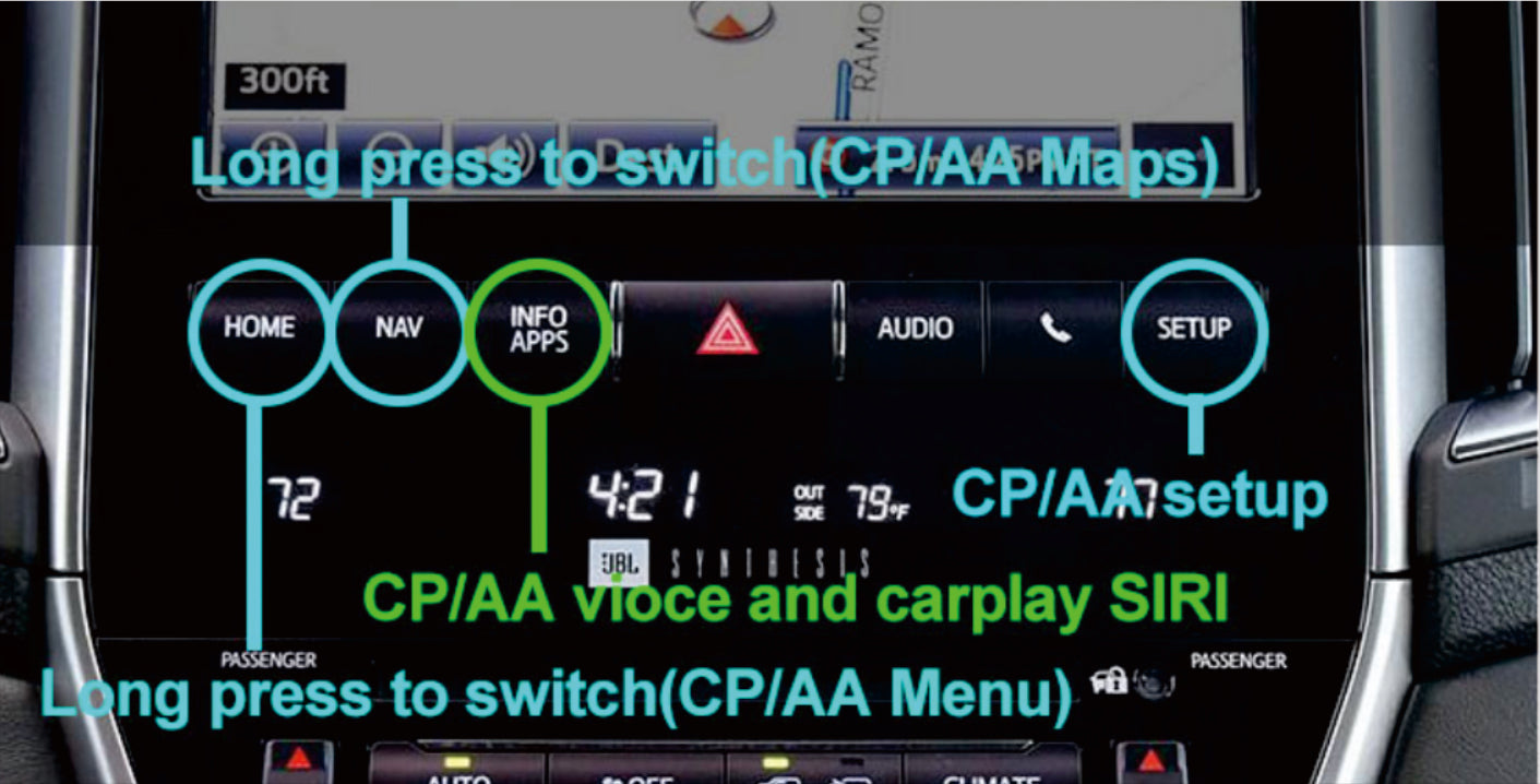 Toyota Land Cruiser LC200 VX & SAHARA Add Wireless Carplay & Android Auto integration interface Module