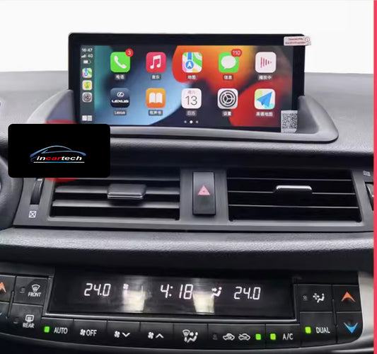 Lexus CT200h 2011-2018 12.3 inch aftermarket touchscreen upgrade stereo wireless Carplay and wireless android auto