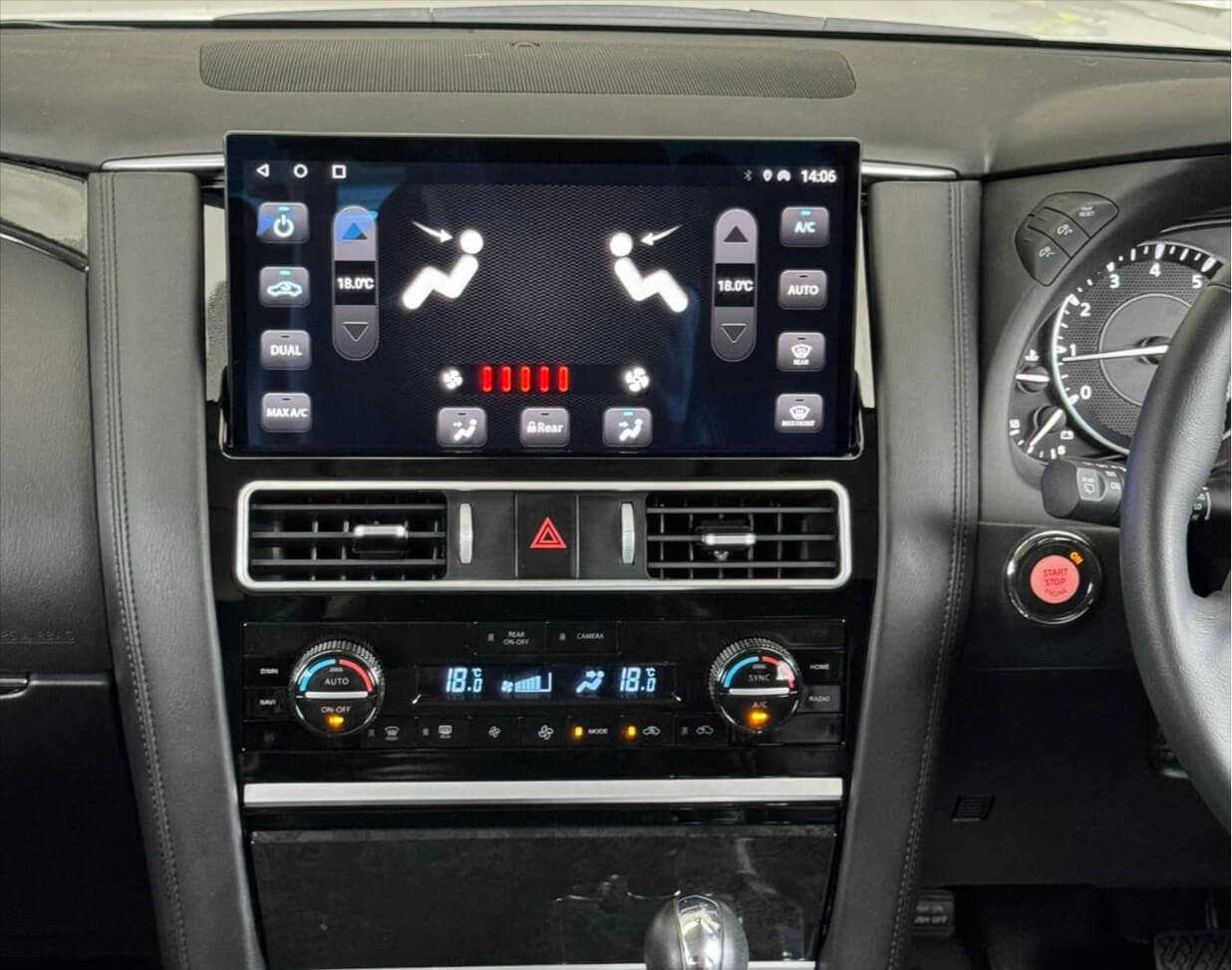 Nissan Patrol Y62 2010-2024 Black Panel 13.3 inch touchscreen upgrade Car stereo wireless Carplay android auto