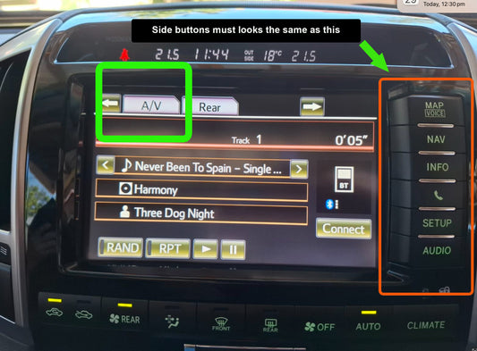 Toyota Land Cruiser LC200 VX & SAHARA 2012-2014 Add Wireless CarPlay & Android Auto integration interface Module