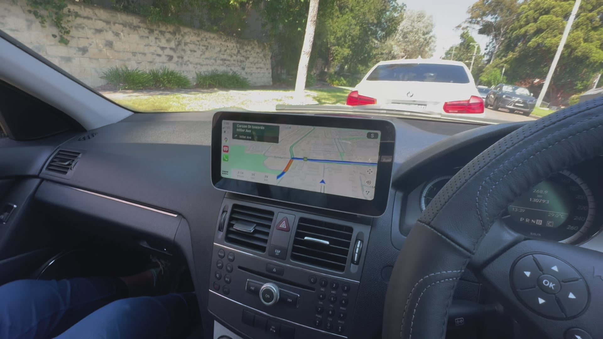 Mercedes Benz C-Class W204 2007-2012 10.25 inch touchscreen aftermarket screen upgrade Car stereo wireless Carplay and wireless android auto