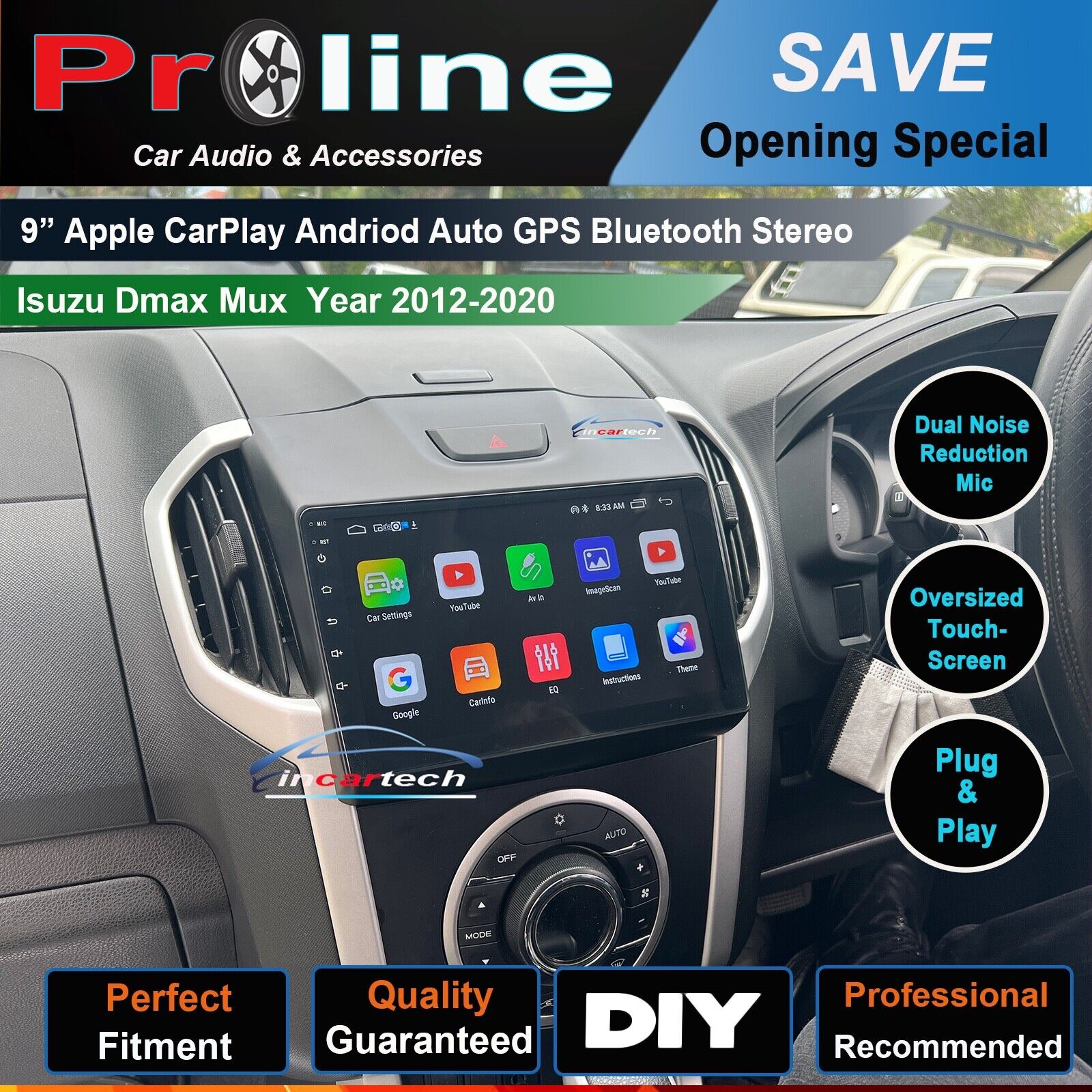 9" Isuzu DMAX MUX 12-16 Wireless Apple Carplay Android Auto GPS fit Panasonic,Radio stereo GPS Camera for 9" Isuzu DMAX MUX 12-16 head unit upgrade for Fit 9" Isuzu DMAX MUX 12-16, Fit 9" Isuzu DMAX MUX 12-16 head unit replacement for Fit 9" Isuzu DMAX MUX 12-16 head unit upgrade, for Fit 9" Isuzu DMAX MUX 12-16 stereo upgrade suit both manual and digital air condition control, provides installation. Upgrade to the Lastest Wireless Apple CarPlay Android Auto.